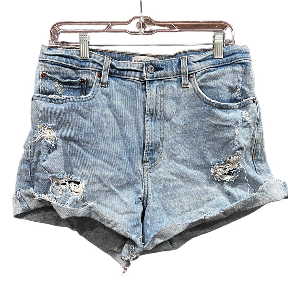Abercrombie & Fitch Curve Love Distressed High Waisted Jeans 10 | 30